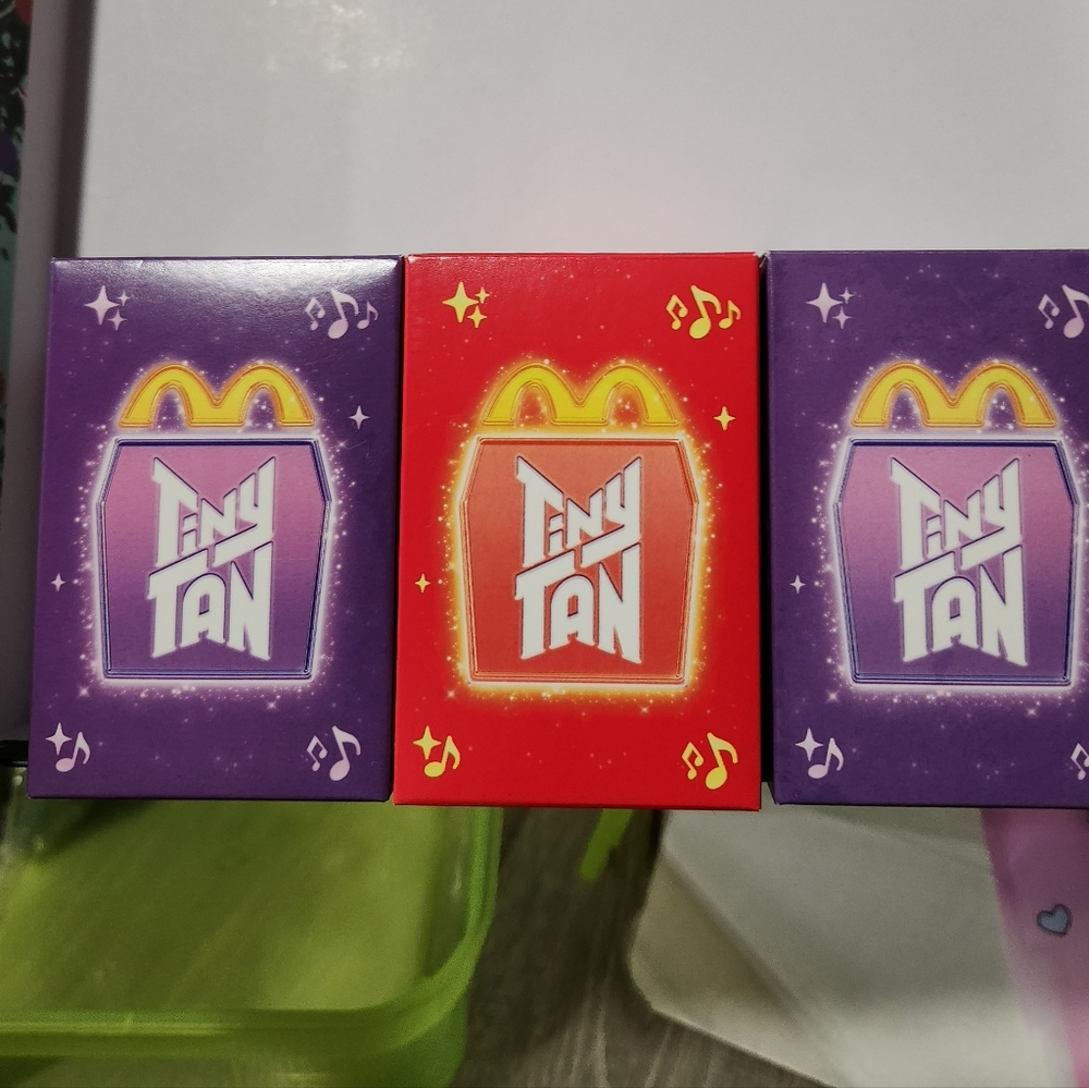 McDonald's Tiny TAN Purple & Red Collectible Boxes Trio